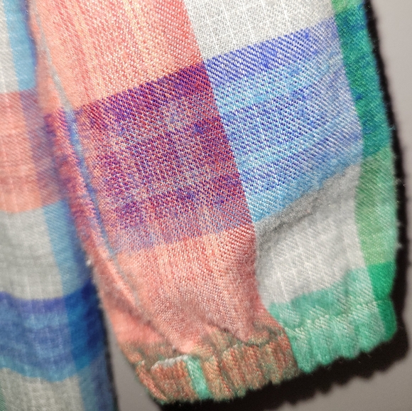 💙 Vintage Gymboree Blue Green Plaid Long Nightgown Girls 7 8 Nightie Sleepwear - Picture 10 of 11